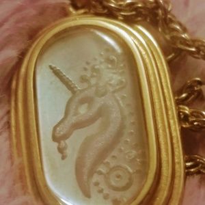 Signed vintage unicorn necklace